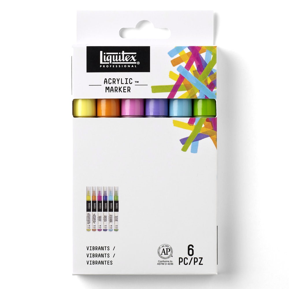 Zestaw markerów akrylowych Vibrant Fine - Liquitex - 6 szt.