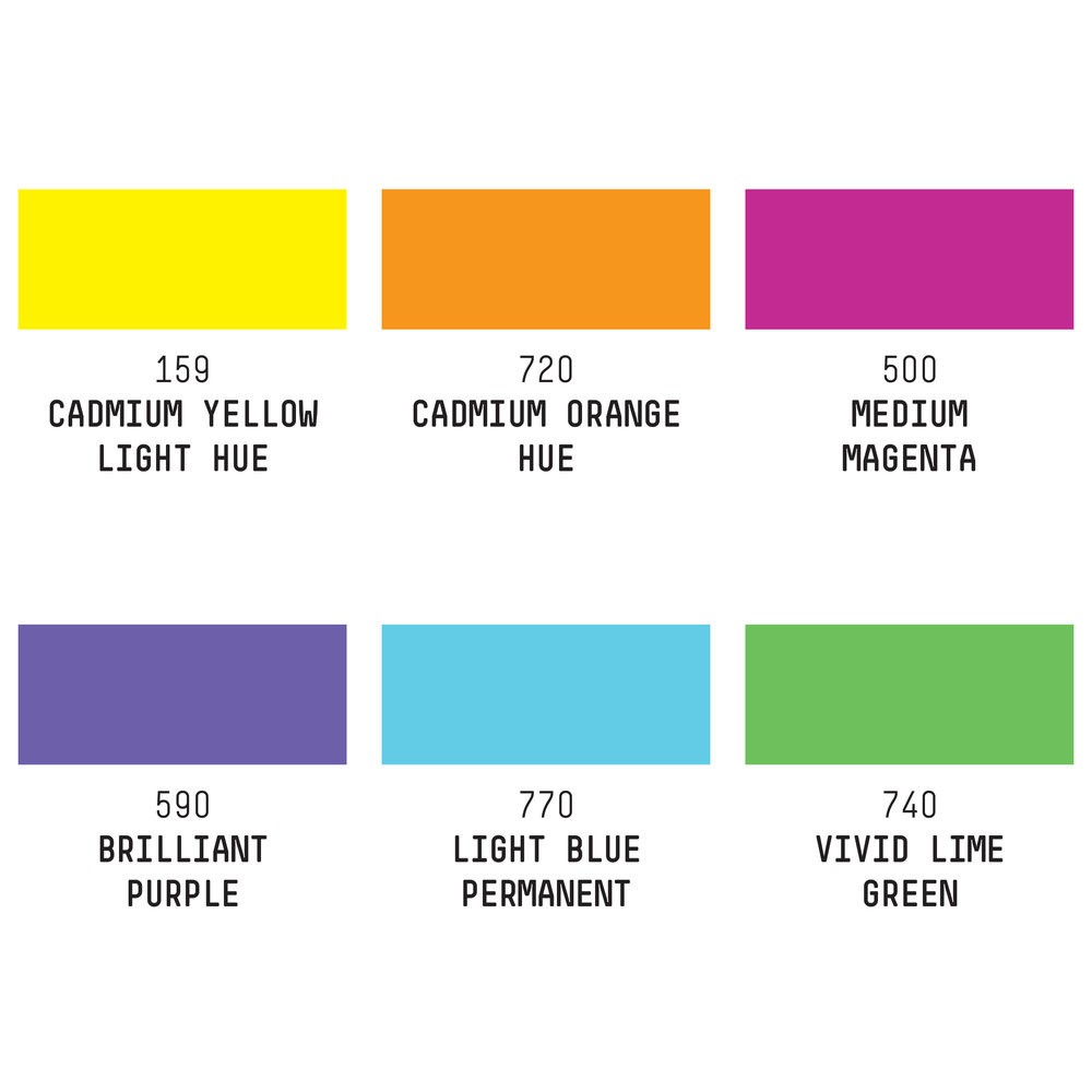 Set of Vibrant Fine acrylic markers - Liquitex - 6 items
