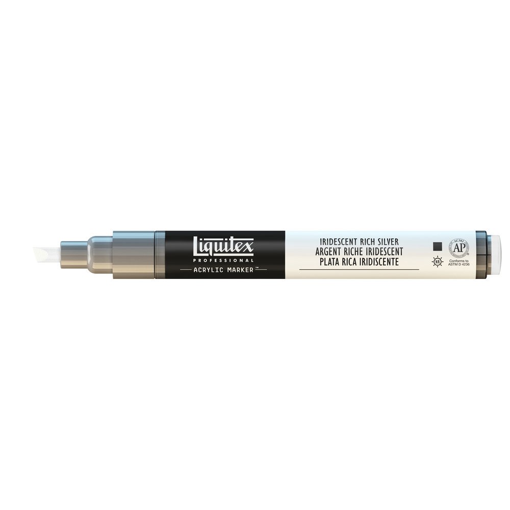 Marker akrylowy - Liquitex - iridescent rich silver 2 mm