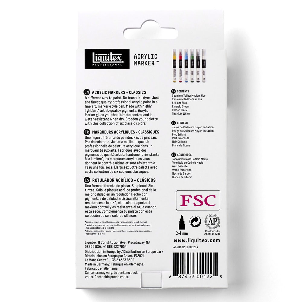Classics Acrylic Markers Set - Liquitex - 6 items