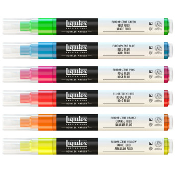 Fluorescent Acrylic Markers Set - Liquitex - 6 items