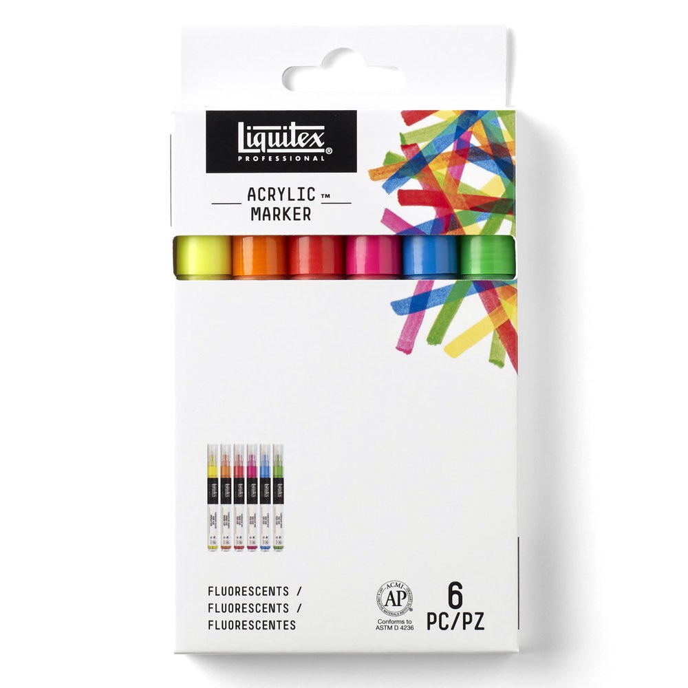 Zestaw markerów akrylowych - Liquitex - Fluorescent, 6 szt.