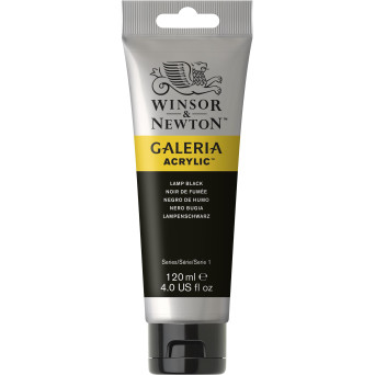 Farba akrylowa Galeria - Winsor & Newton - Lamp Black, 120 ml