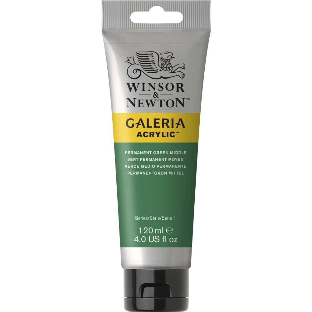 Acrylic paint Galeria - Winsor & Newton - Permanent Green Middle, 120 ml