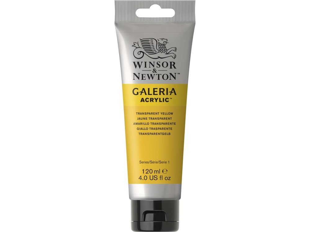 Farba akrylowa Galeria - Winsor & Newton - Transparent Yellow, 120 ml