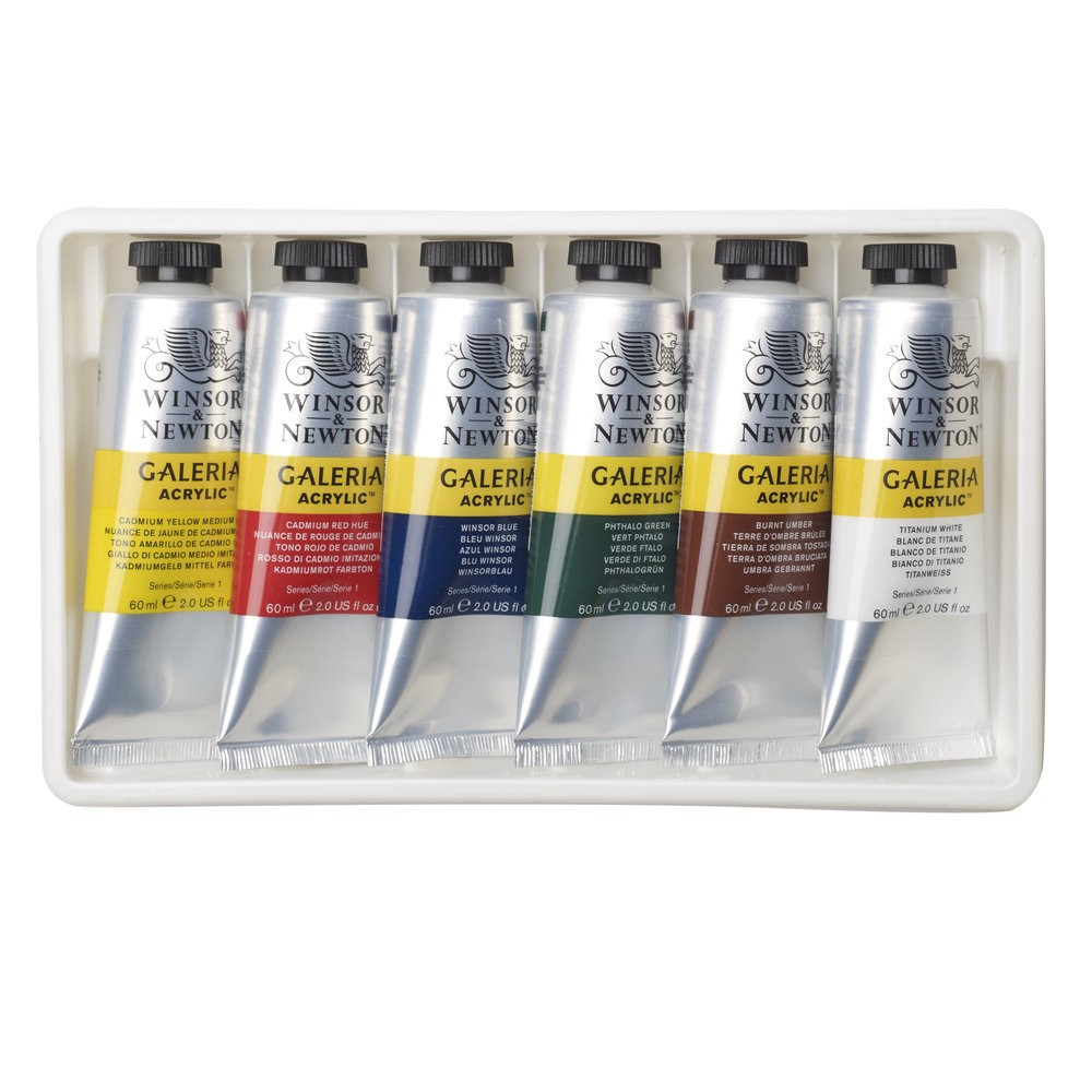 Zestaw farb akrylowych Galeria - Winsor & Newton - 6 kolorów x 60 ml