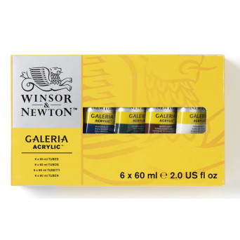 Zestaw farb akrylowych Galeria - Winsor & Newton - 6 kolorów x 60 ml