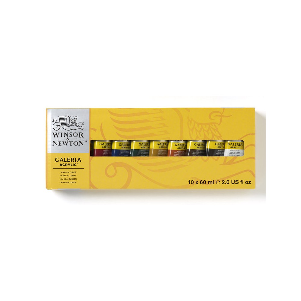 Zestaw farb akrylowych Galeria - Winsor & Newton - 10 kolorów x 60 ml