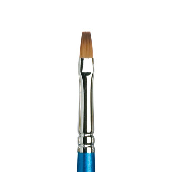 Flat, synthetic Cotman brush, series 555 - Winsor & Newton - long handle, no. 6