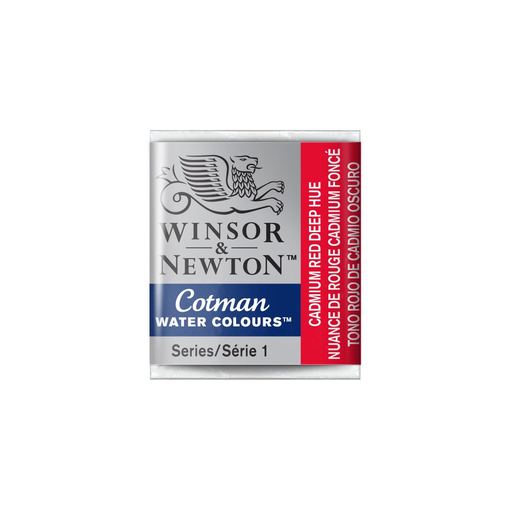 Cotman watercolor paint - Winsor & Newton - Cadmium Red Deep Hue, half pan