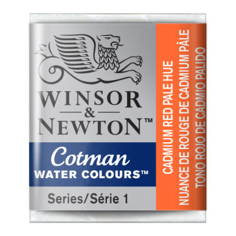 Cotman watercolor paint - Winsor & Newton - Cadmium Red Pale Hue, half pan