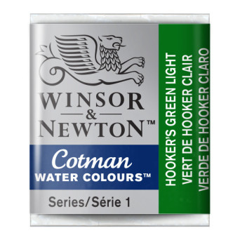 Cotman watercolor paint - Winsor & Newton - Hooker's Green Light, half pan