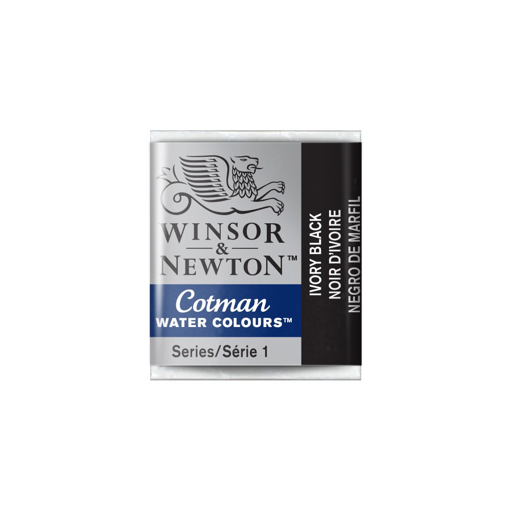 Farba akwarelowa Cotman - Winsor & Newton - Ivory Black, półkostka