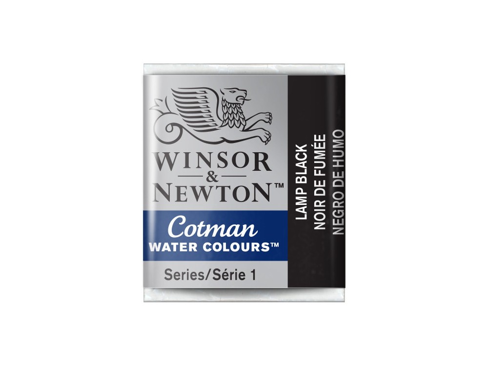 Cotman watercolor paint - Winsor & Newton - Lamp Black, half pan