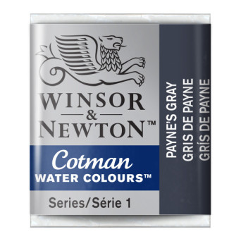 Cotman watercolor paint - Winsor & Newton - Payne's Grey, half pan