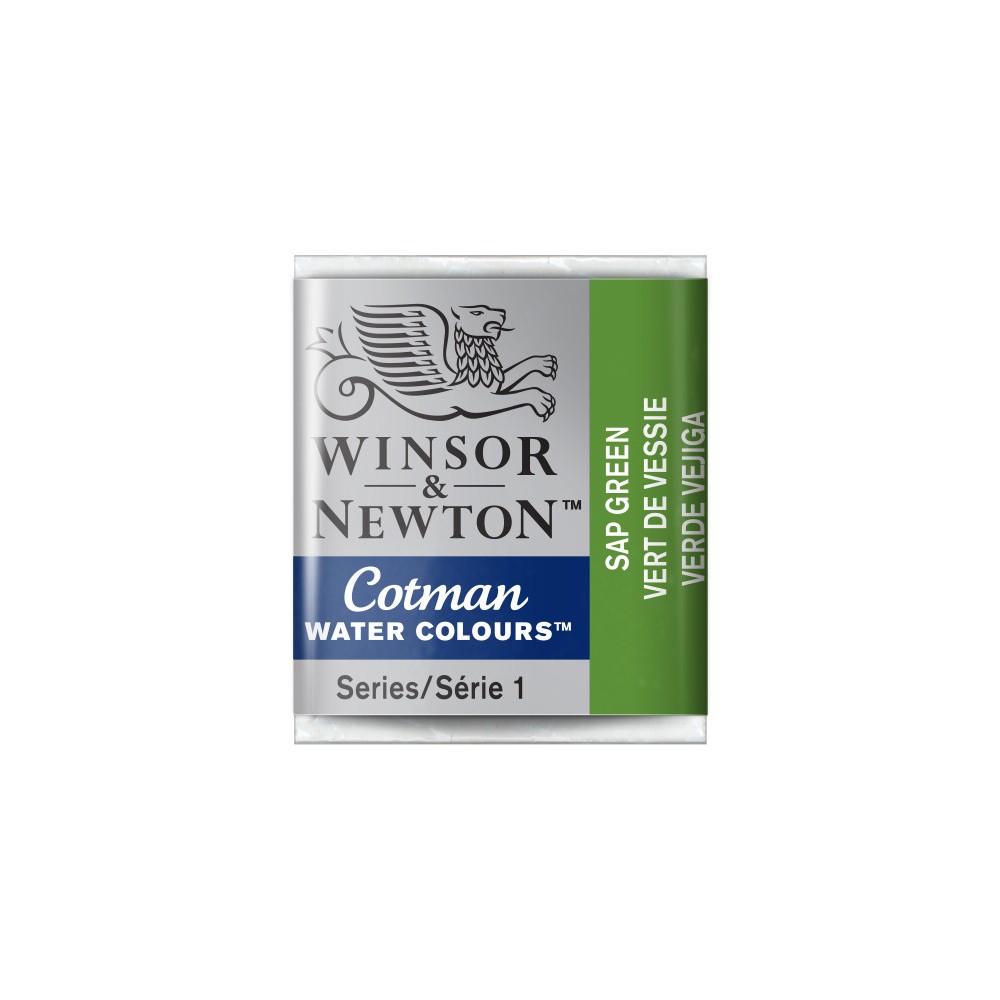 Cotman watercolor paint - Winsor & Newton - Sap Green, half pan