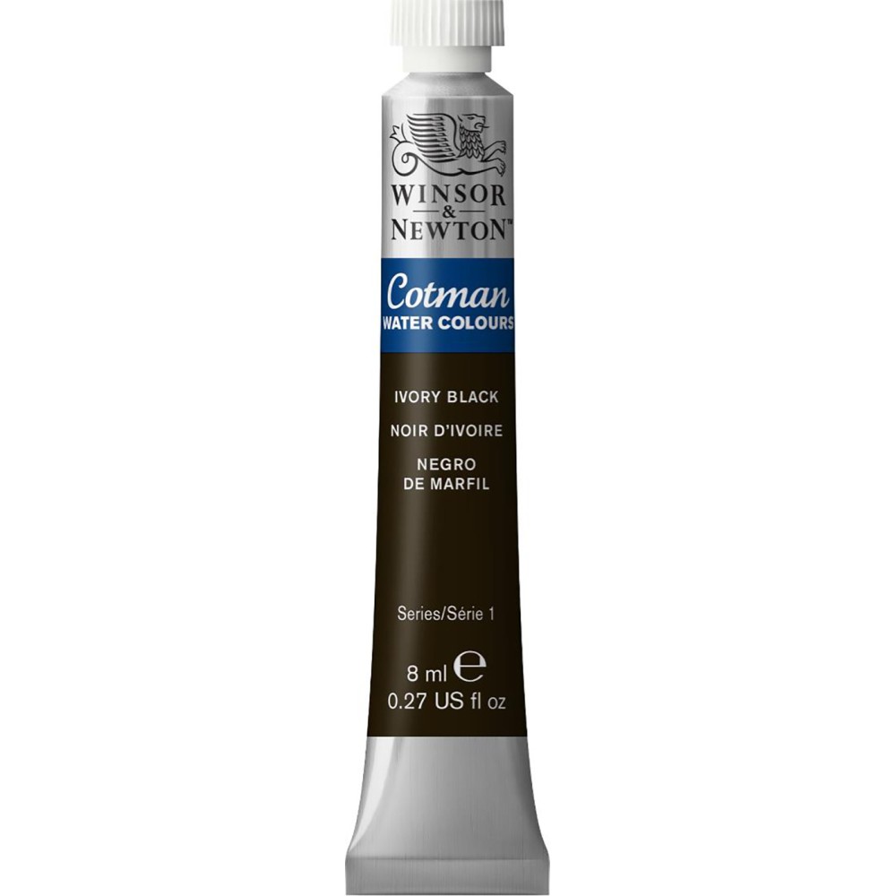 Farba akwarelowa Cotman - Winsor & Newton - Ivory Black, 8 ml
