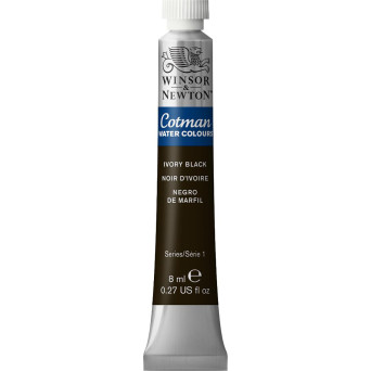 Cotman Watercolor Paint - Winsor & Newton - Ivory Black, 8 ml