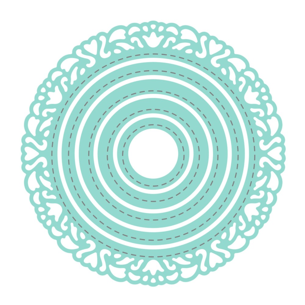 Cutting die set - DpCraft - circles with ornament, 5 pcs.
