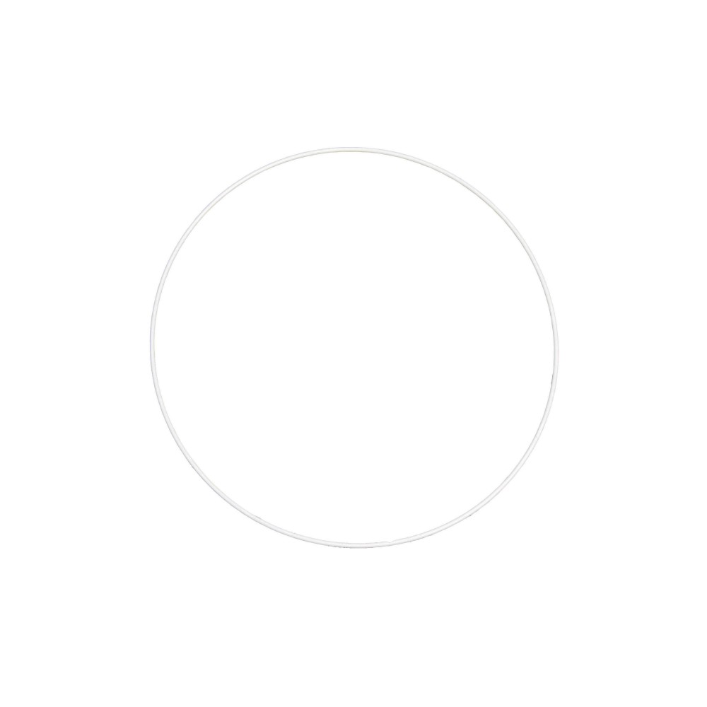 Metal hoop, base for garlands, wreaths and dream catchers - white, dia. 15 cm