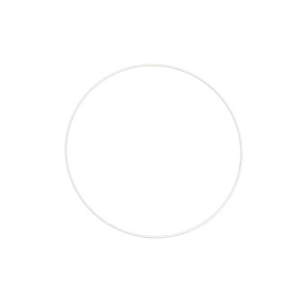 Metal hoop, base for garlands, wreaths and dream catchers - white, dia. 15 cm