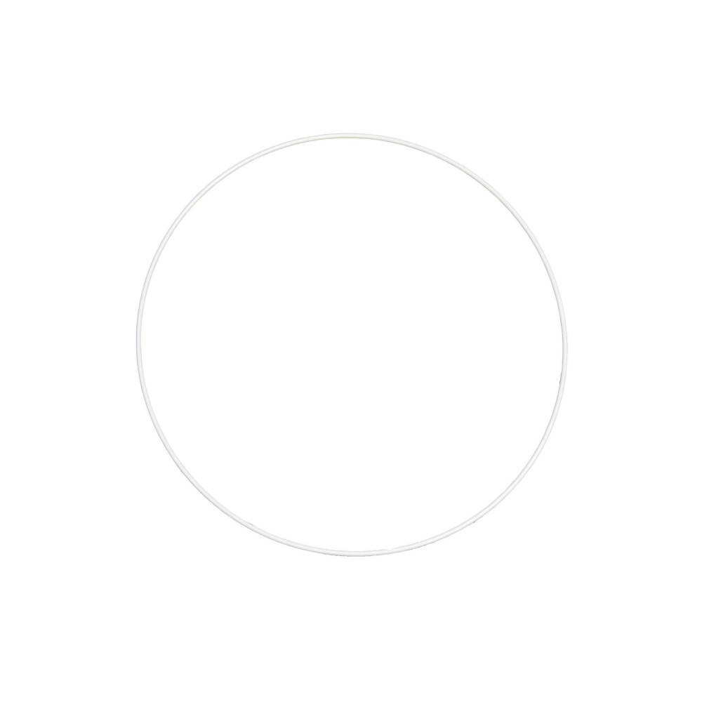 Metal hoop, base for garlands, wreaths and dream catchers - white, dia. 18 cm