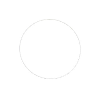 Metal hoop, base for garlands, wreaths and dream catchers - white, dia. 18 cm