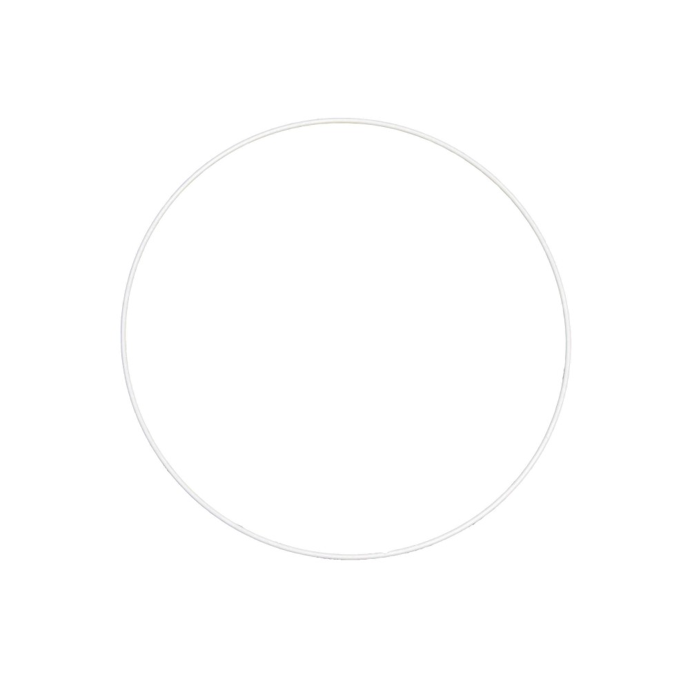 Metal hoop, base for garlands, wreaths and dream catchers - white, dia. 20 cm