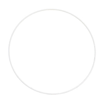 Metal hoop, base for garlands, macrames and dream catchers - white, dia. 35 cm