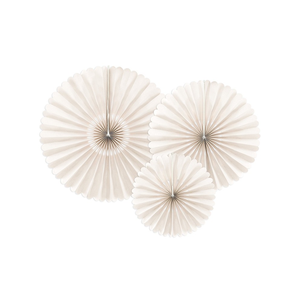 Decorative rosettes - cream, 3 pc.