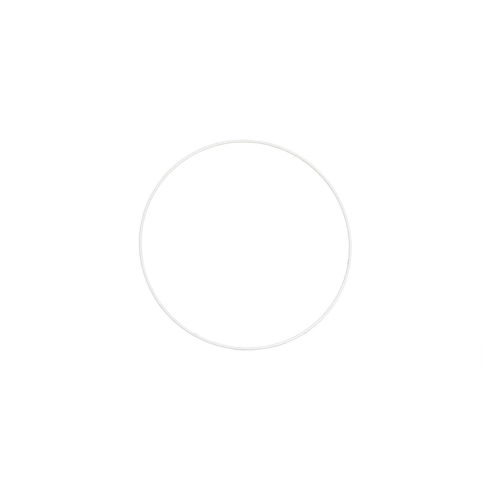 Metal hoop, base for garlands, wreaths and dream catchers - white, dia. 10 cm