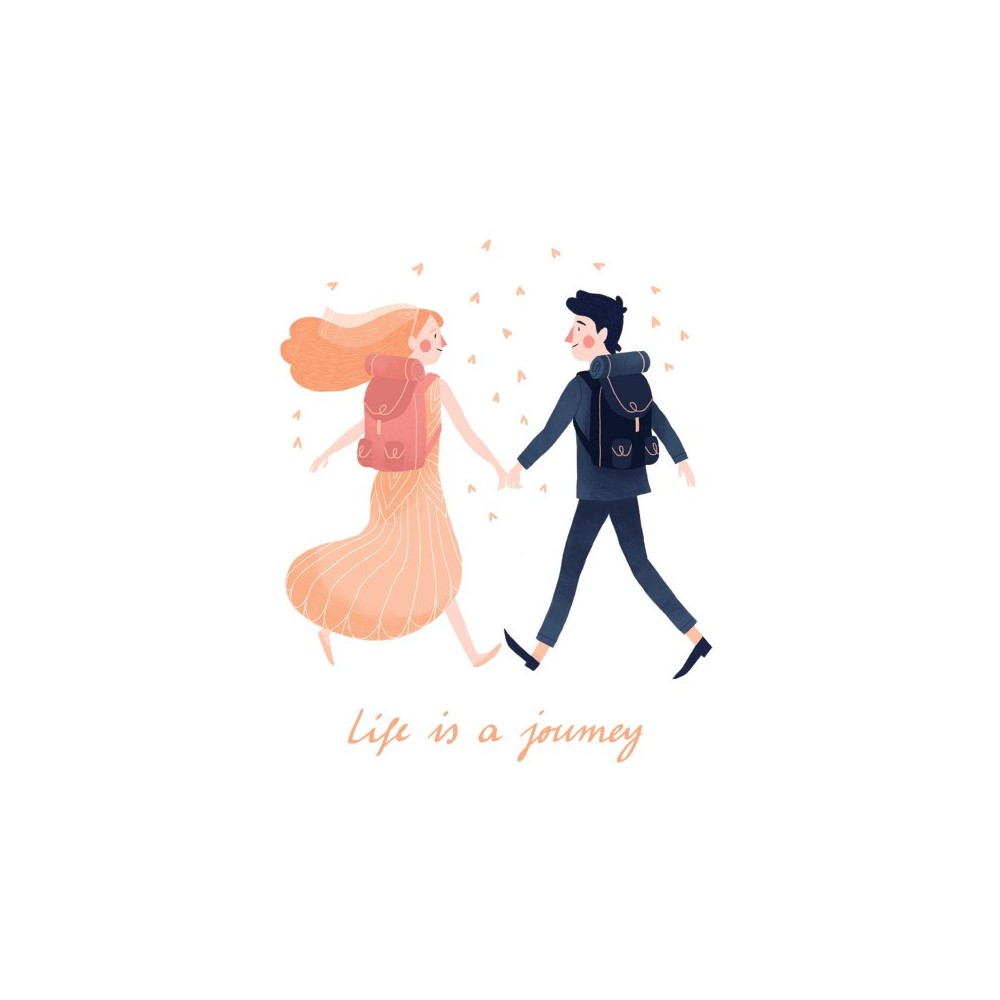 Greeting card - Pieskot - Life is a journey, 14,5 x 14,5 cm