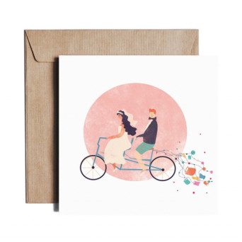 Greeting card - Pieskot - Just married, 14,5 x 14,5 cm