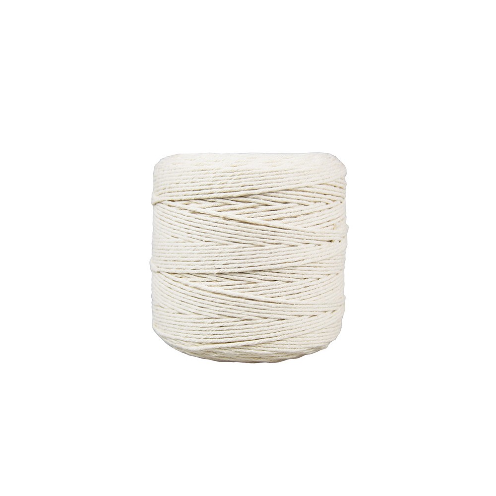 Sznurek bawełniany do makramy - naturalny, jasnobeżowy, 2 mm, 500 g, 300 m