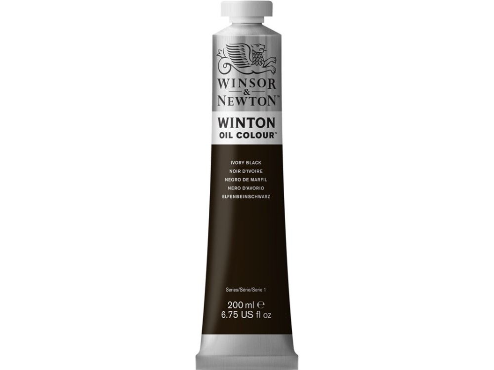Farba olejna Winton Oil Colour - Winsor & Newton - ivory black, 200 ml