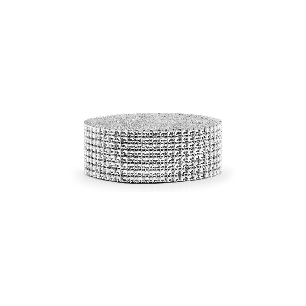 Tape with zirconia, silver, 4 cm x 9 m