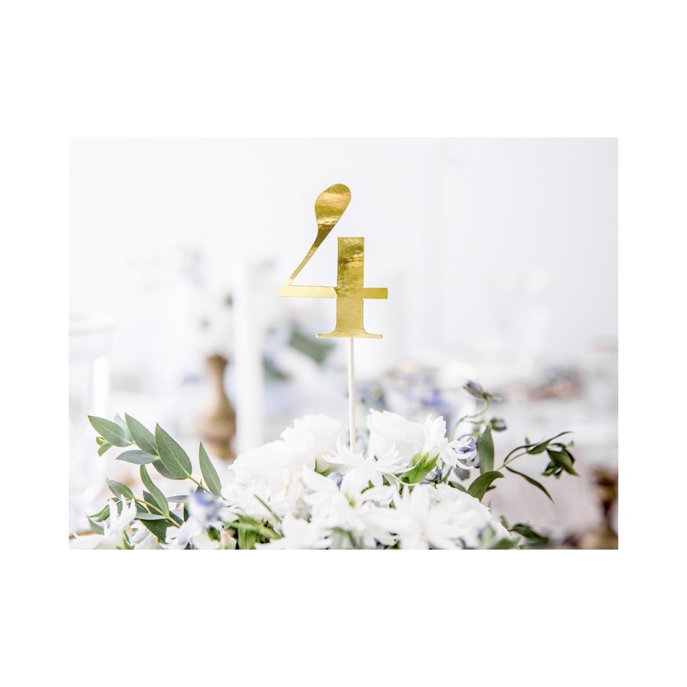 Table numbers - gold, 25,5 - 26,5 cm, 11 pcs.