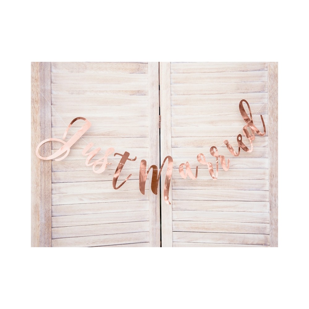 Just Married banner - rose gold 1 pc.