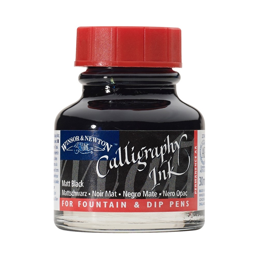 Calligraphy Inks - Matt Black - Winsor & Newton