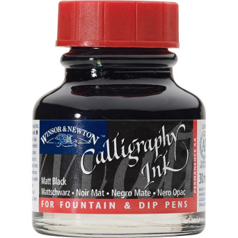 Tusz do kaligrafii DIP - Winsor & Newton - matt black, 30 ml