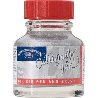 Tusz do kaligrafii DIP - Winsor & Newton - silver, 30 ml
