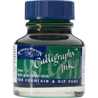 Tusz do kaligrafii - Winsor & Newton - green, 30 ml