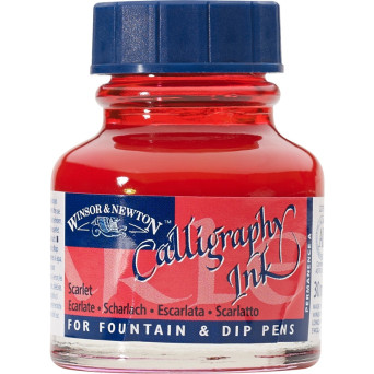 Tusz do kaligrafii - Winsor & Newton - scarlet, 30 ml