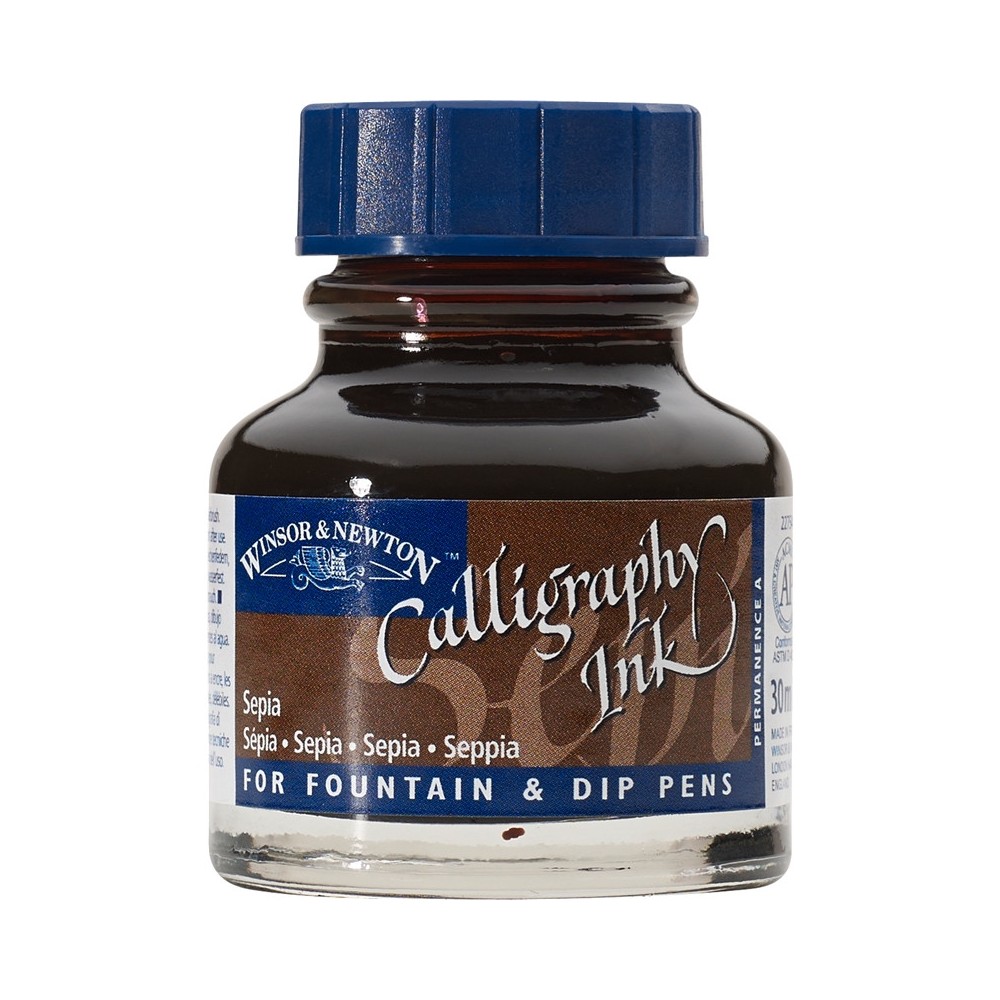 Tusz do kaligrafii - Winsor & Newton - sepia, 30 ml