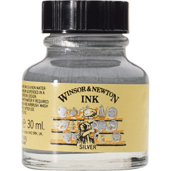 Tusz rysunkowy - Winsor & Newton - silver, 30 ml