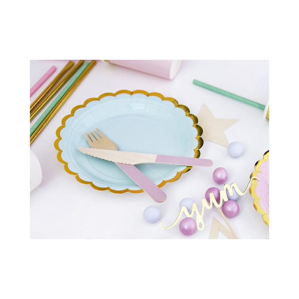 Paper plates - mint and gold, 18 cm, 6 pcs.