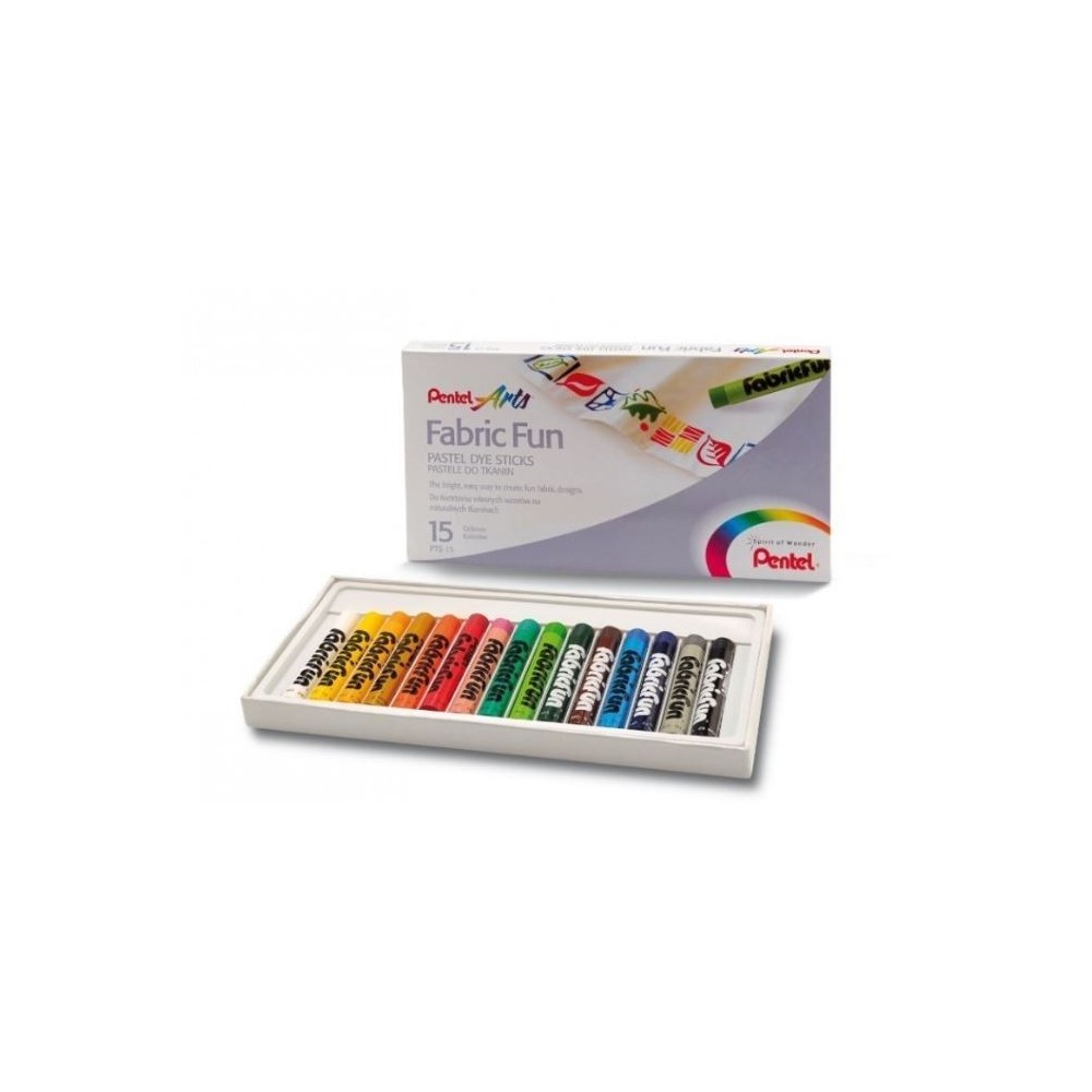 Zestaw pasteli do ozdabiania tkanin - Pentel - 15 kolorów