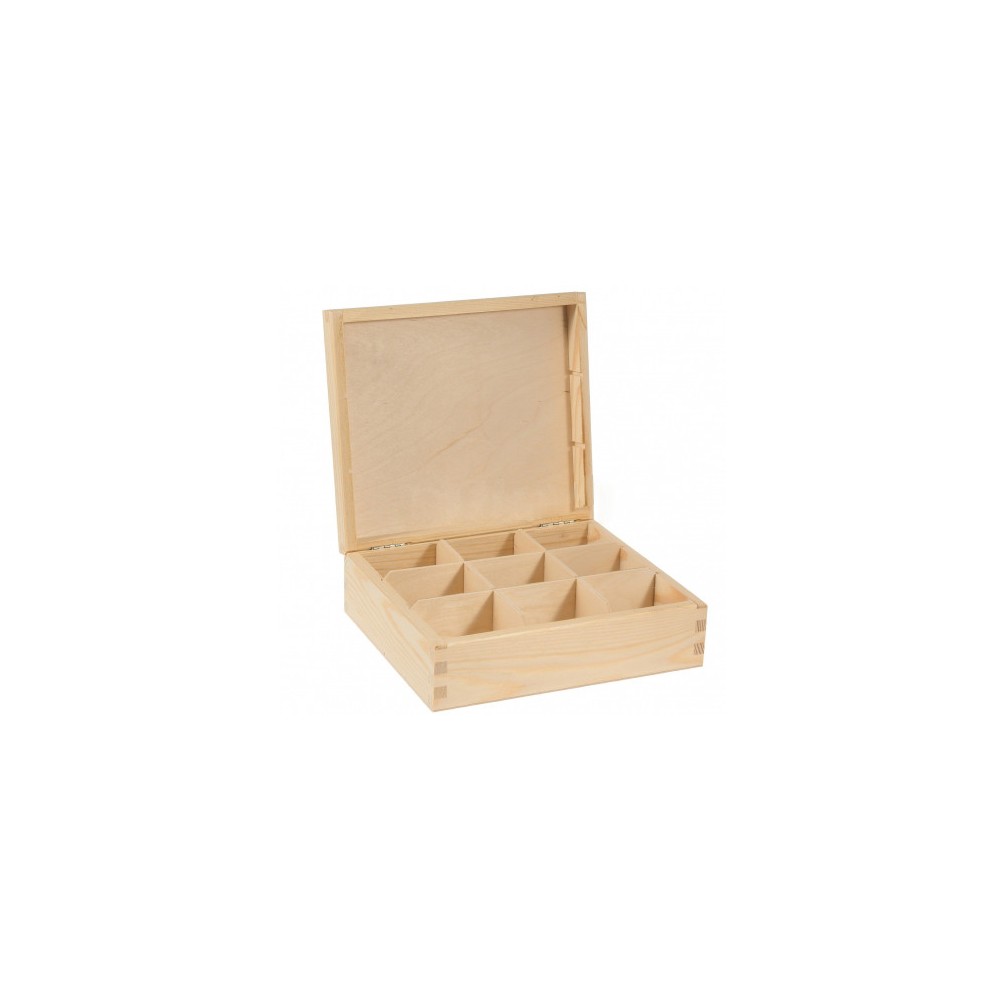 Wooden Tea Box, 9 Compartments