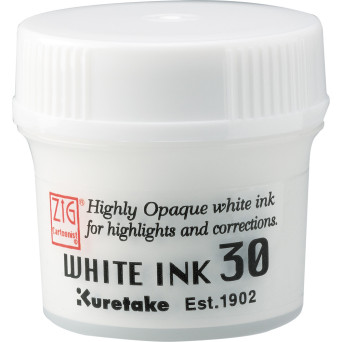 Tusz rysunkowy ZIG Cartoonist White Ink - Kuretake - biały, 30 g