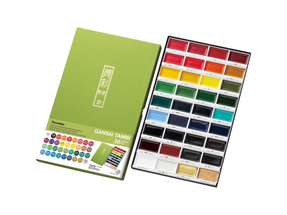 Watercolor set Gansai Tambi - Kuretake - 36 colors